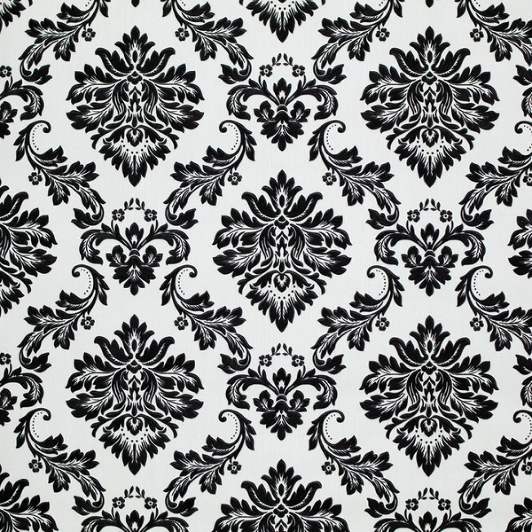 PAPEL DE PAREDE VINILICO DAMASK OFF WHITE COM PRETO PDD8002